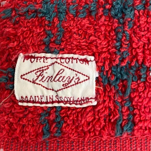 Vintage Plaid Towel Finley's Made in Scotland Holiday Red Green 21x38" Christmas - Picture 5 of 10